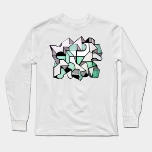 Geometric city abstract modern Long Sleeve T-Shirt